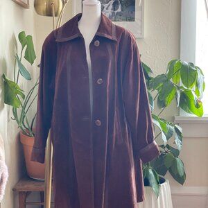 Stripped Brown Suede Jacket